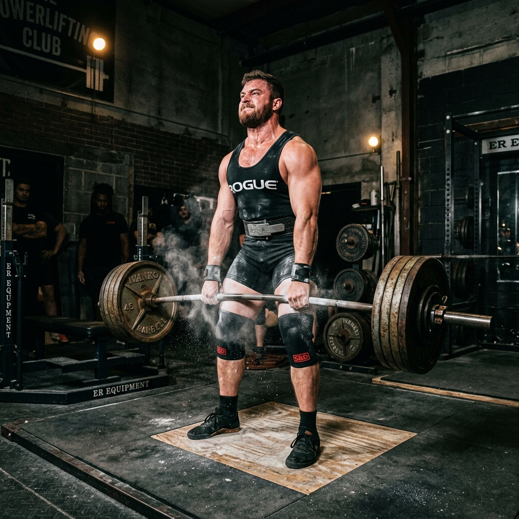 Heavy barbell lifting in the dark